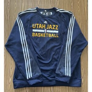 Utah Jazz Sweatshirt Sweater Mens 2XL Blue Official Player Issued NBA Basketball